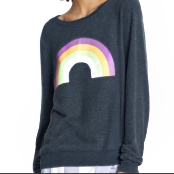 𝅺wildfox Gray Over the Rainbow BBJ Sweatshirt XS - Picture 9 of 9